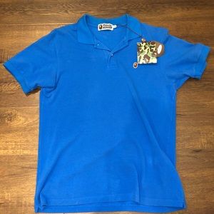 BAPE a bathing ape royal blue polo - medium (NWT)